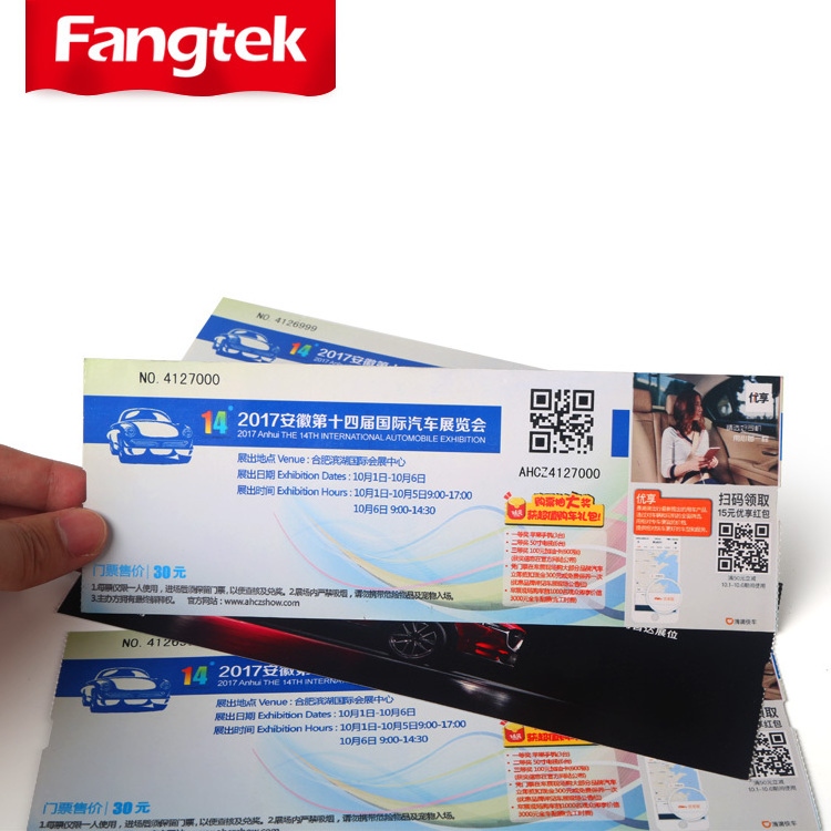 Custom flight ticket airline thermal paper boarding pass, air fright tickets