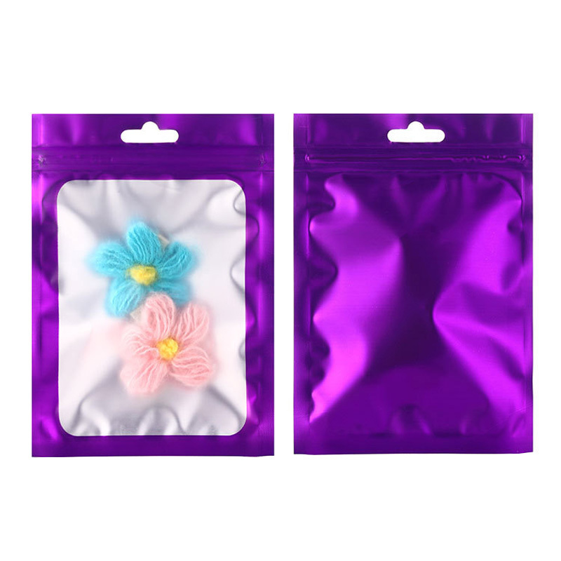 Small Resealable Holographic clear Bopp Packaging Electronics Earphone Speakers Zip lock Transparent Plastic Bag Zipper