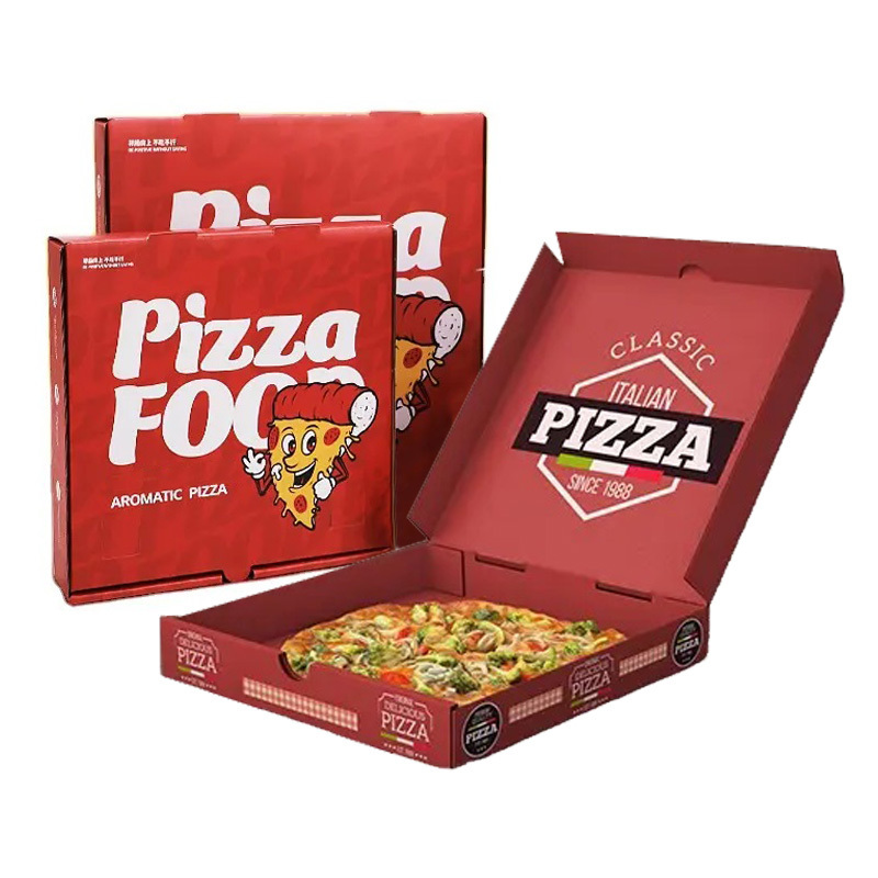 Supplier Custom Design Printed Delivery Pizza Box Package Carton Packing Bulk Cheap Pizza slice Boxes Boite A Pizzas with Logo