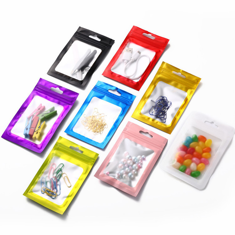 Small Resealable Holographic clear Bopp Packaging Electronics Earphone Speakers Zip lock Transparent Plastic Bag Zipper