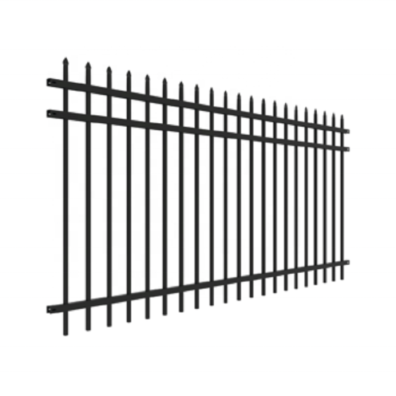 High quality metal used iron fencing powder coated welded metal fences panels tubular steel picket fence