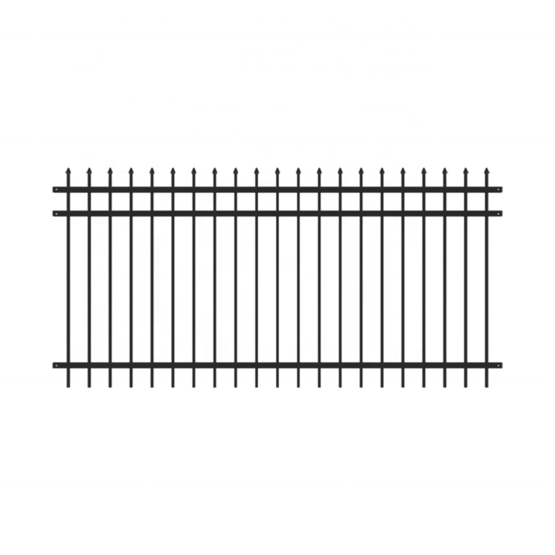 High quality metal used iron fencing powder coated welded metal fences panels tubular steel picket fence