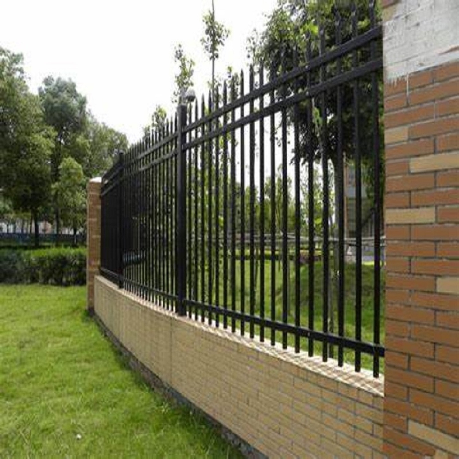 Popular Zinc Steel Welded Fence Garden Wrought Iron fence panels galvanized zinc steel picket fence