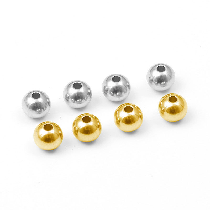 100Pcs 2mm 3mm 4mm 5mm 6mm Stainless Steel Gold Plated Spacer Bead DIY Jewelry Supplies For Jewelry Making Bracelet