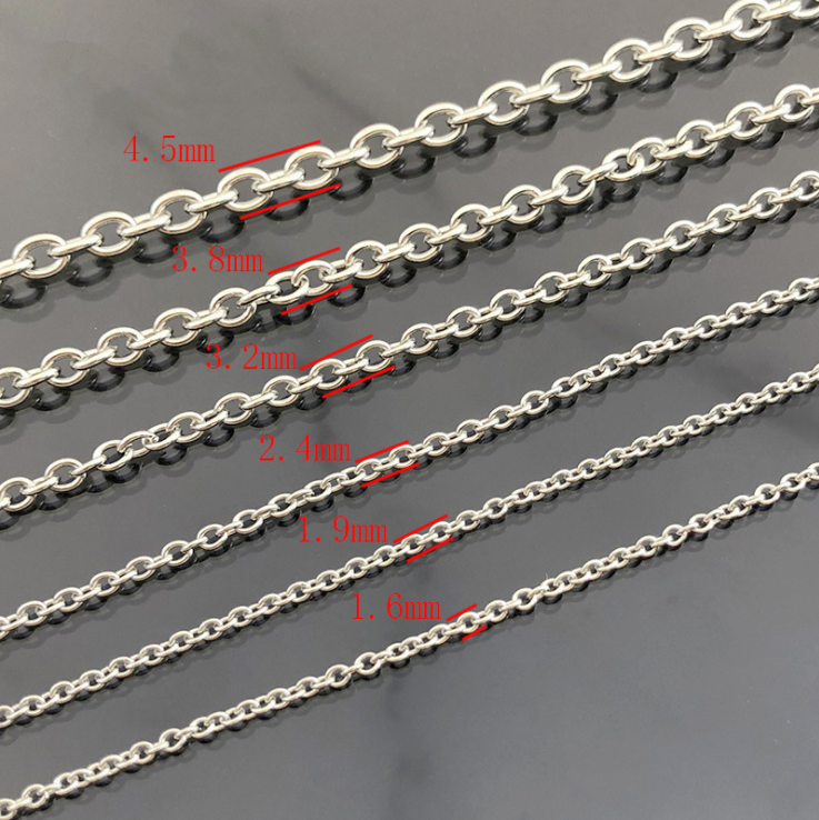 Wholesale Stainless Steel Silver Gold Plated Round O Shaped Link Cross Meters Chain Roll Jewelry for Necklace Making