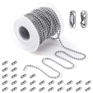 Stainless Steel Jewelry Finding Bead Ball Chains Connectors Extension Clips Clasps Fits for Chains Necklace Jewelry Making