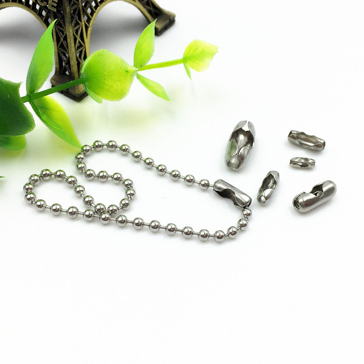 Stainless Steel Jewelry Finding Bead Ball Chains Connectors Extension Clips Clasps Fits for Chains Necklace Jewelry Making