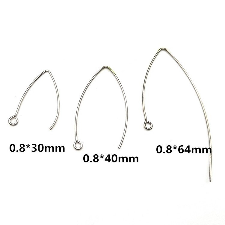 Jewelry Manufacturer Fashion Stainless Steel Hypoallergenic V Earring Fish Hook DIY Women Earring Findings for Jewelry Making