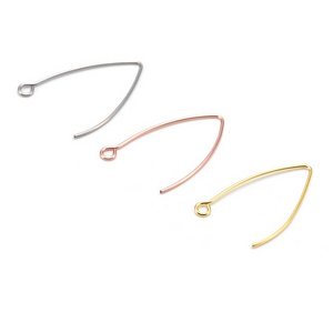 Jewelry Manufacturer Fashion Stainless Steel Hypoallergenic V Earring Fish Hook DIY Women Earring Findings for Jewelry Making