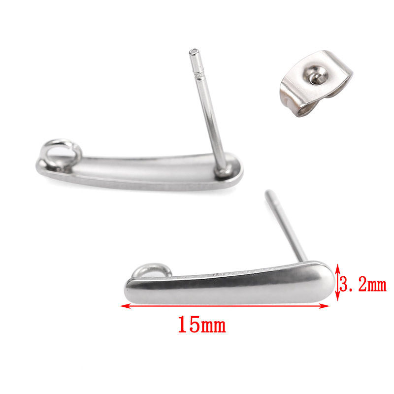 Custom 316 stainless steel plating 18K real gold earring hook with backing diy jewelry making French earrings hook