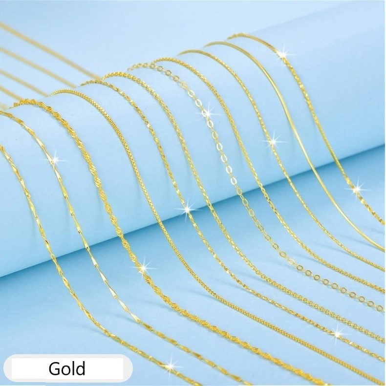 Fine jewelry 925 Pure Sterling Silver Gold Plated Italian Cuban Link Chains Bulk Chokers Necklace for Women Jewellery