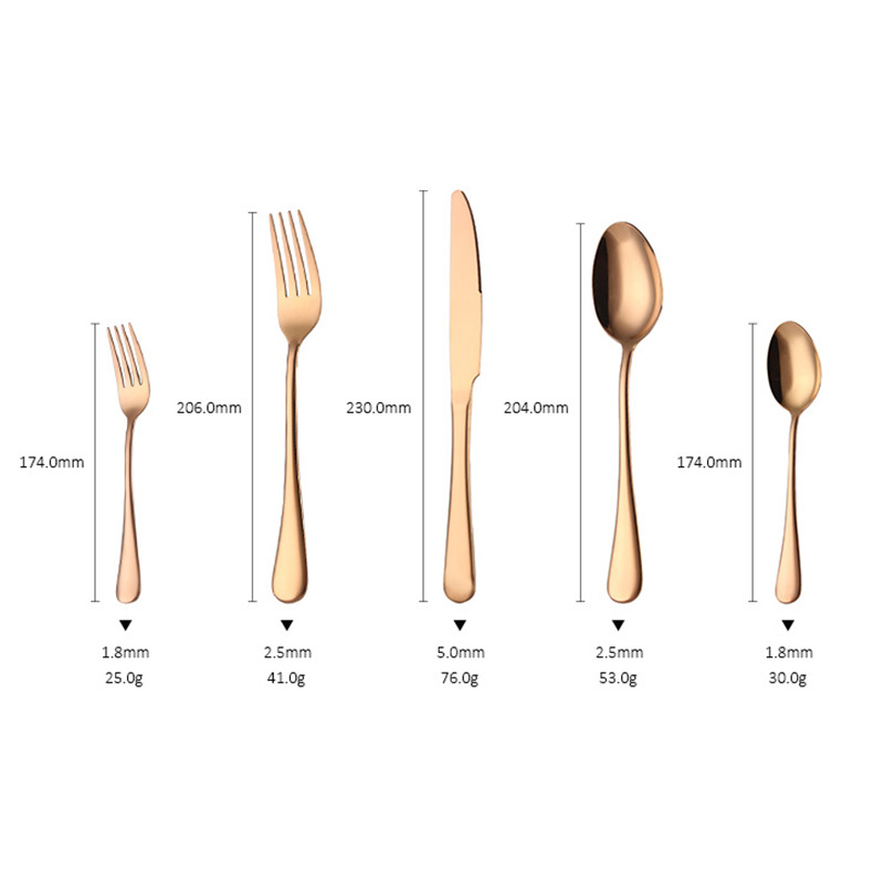 FANGYUAN classic luxury hotel steel gold soup spoons teaspoon mirror spoon and fork set stainless cuttlery flatware