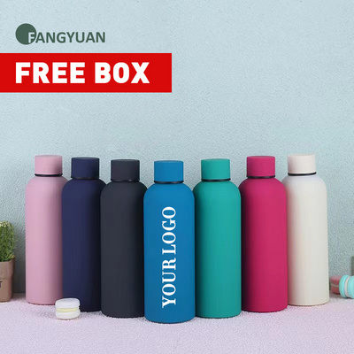 Nice custom color logo portable school stainless steel 304 vacuum flask powder coated water bottle insulated for sports