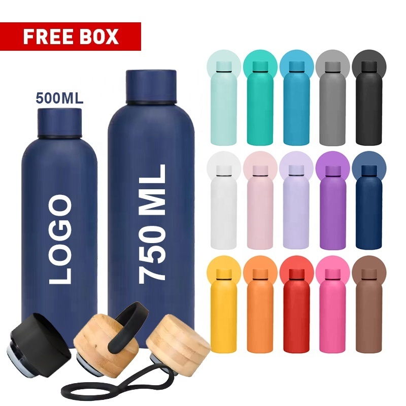 Reusable 25oz 750 ml double wall stainless steel water bottle vacuum flasks & thermoses bottles wholesale