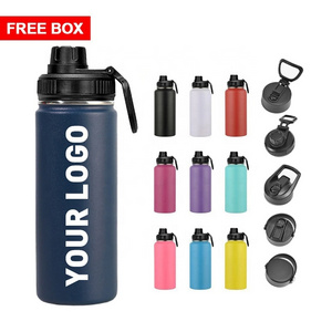 18oz 25oz 32oz portable sport gym vacuum flask insulated stainless steel thermal water bottle with handle customizable logo