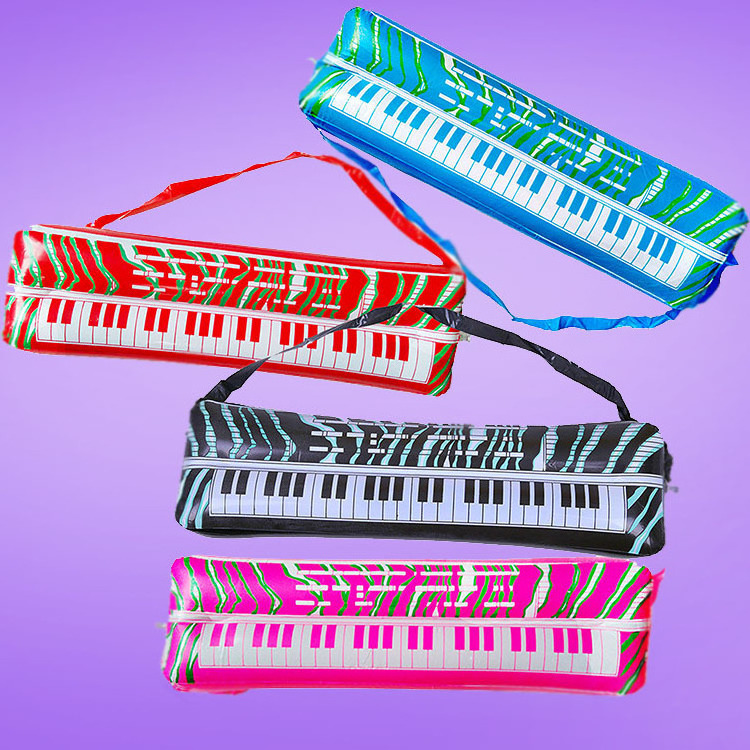 2024 Custom Inflatable Blown Air Simulation Printed Plastic Keyboard Instruments Electronic Piano Children's Holiday Fun Toys