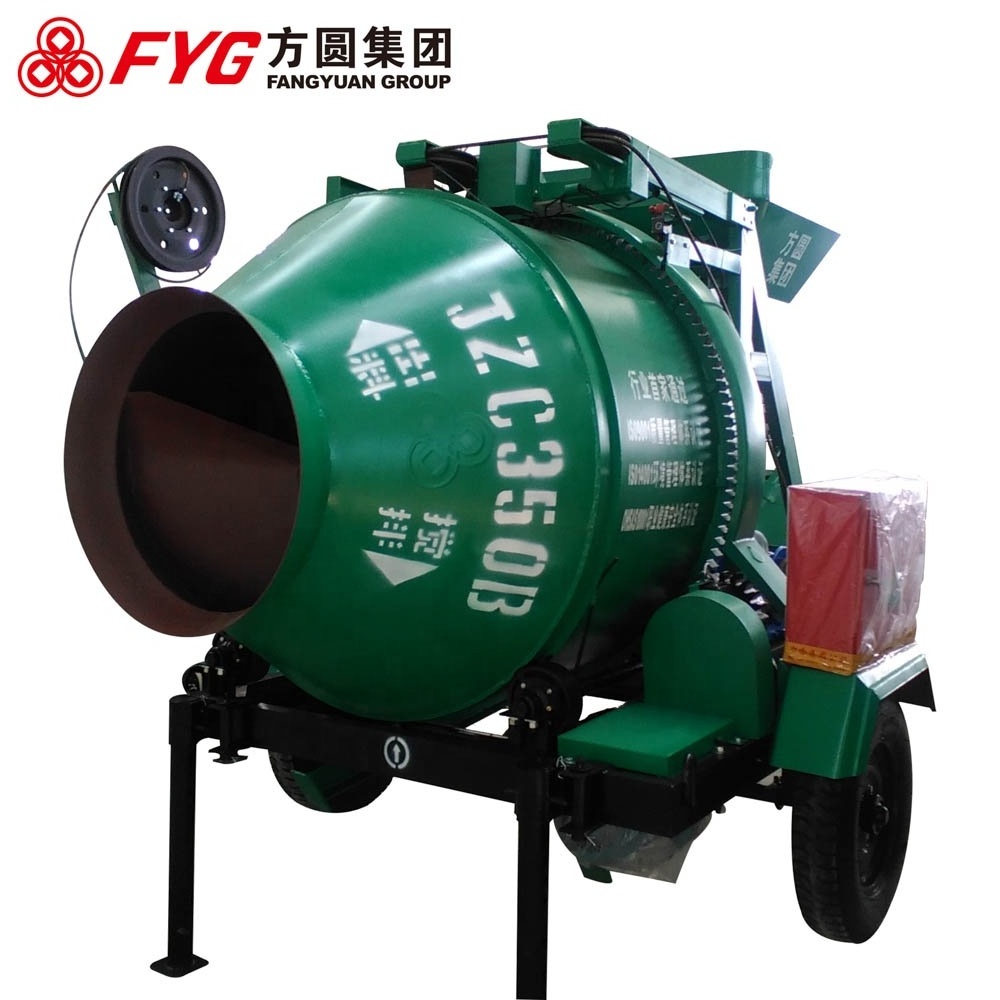 JZC350 Mobile Diesel self loading Concrete Mixer with hoist lift machine