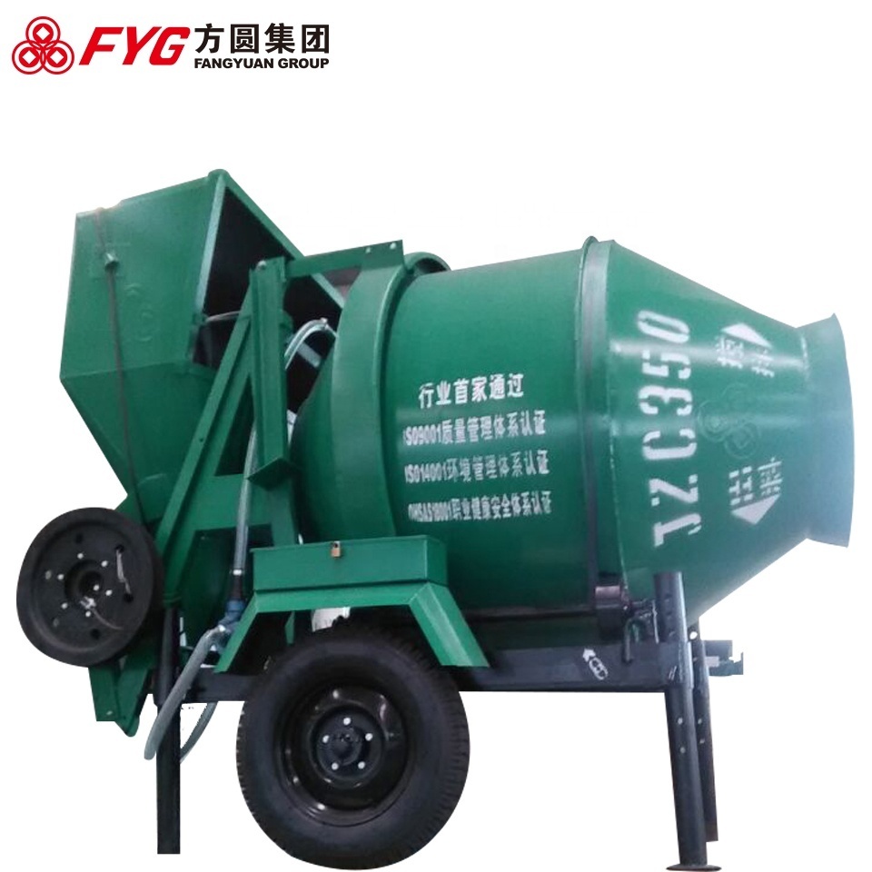 JZC350 Mobile Diesel self loading Concrete Mixer with hoist lift machine