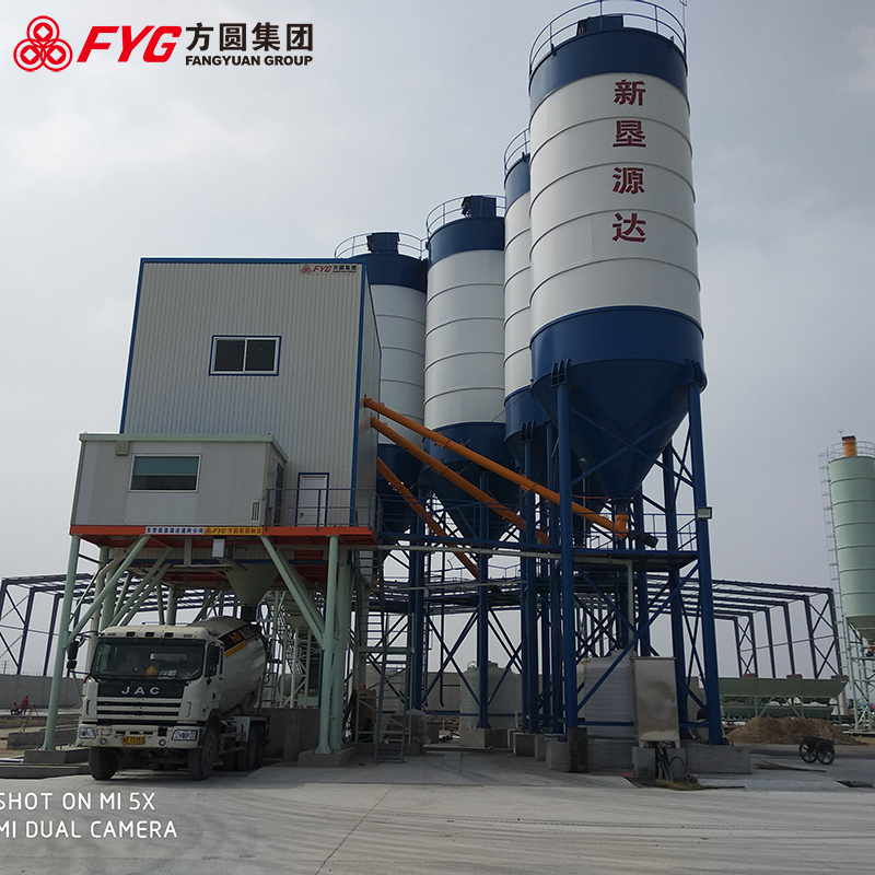 Construction ready mobile concrete mixing batching station plant price