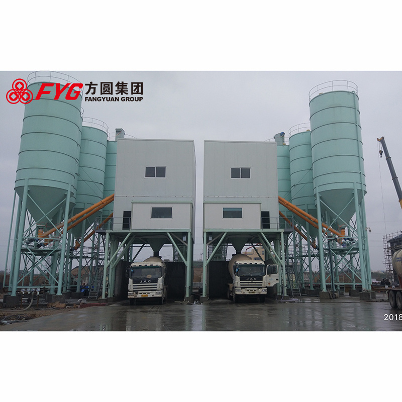 Construction ready mobile concrete mixing batching station plant price