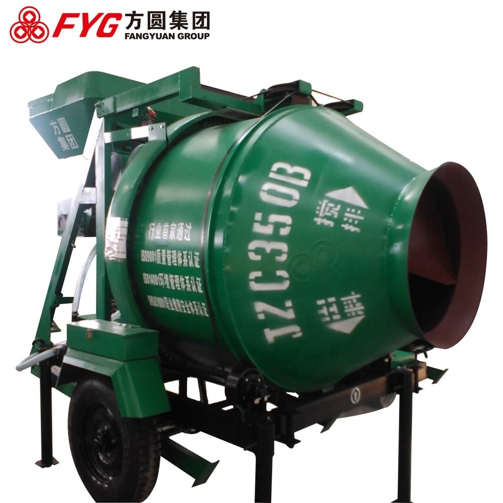 JZC350 Mobile Diesel self loading Concrete Mixer with hoist lift machine