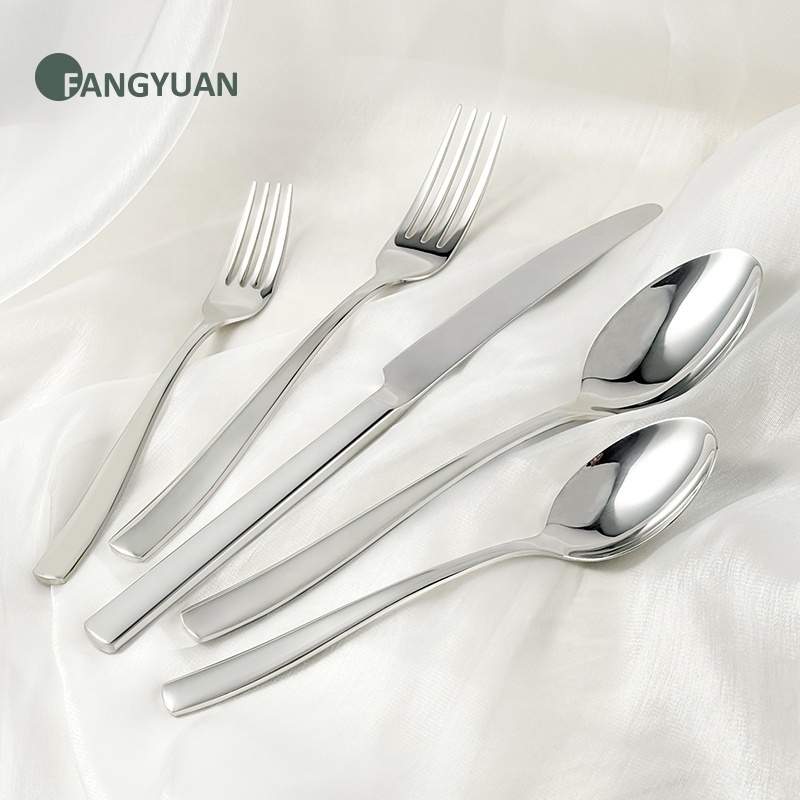 FANGYUAN American high end royal plate handle wedding stainless steel 18/10 cutlery wedding bulk gold flatware