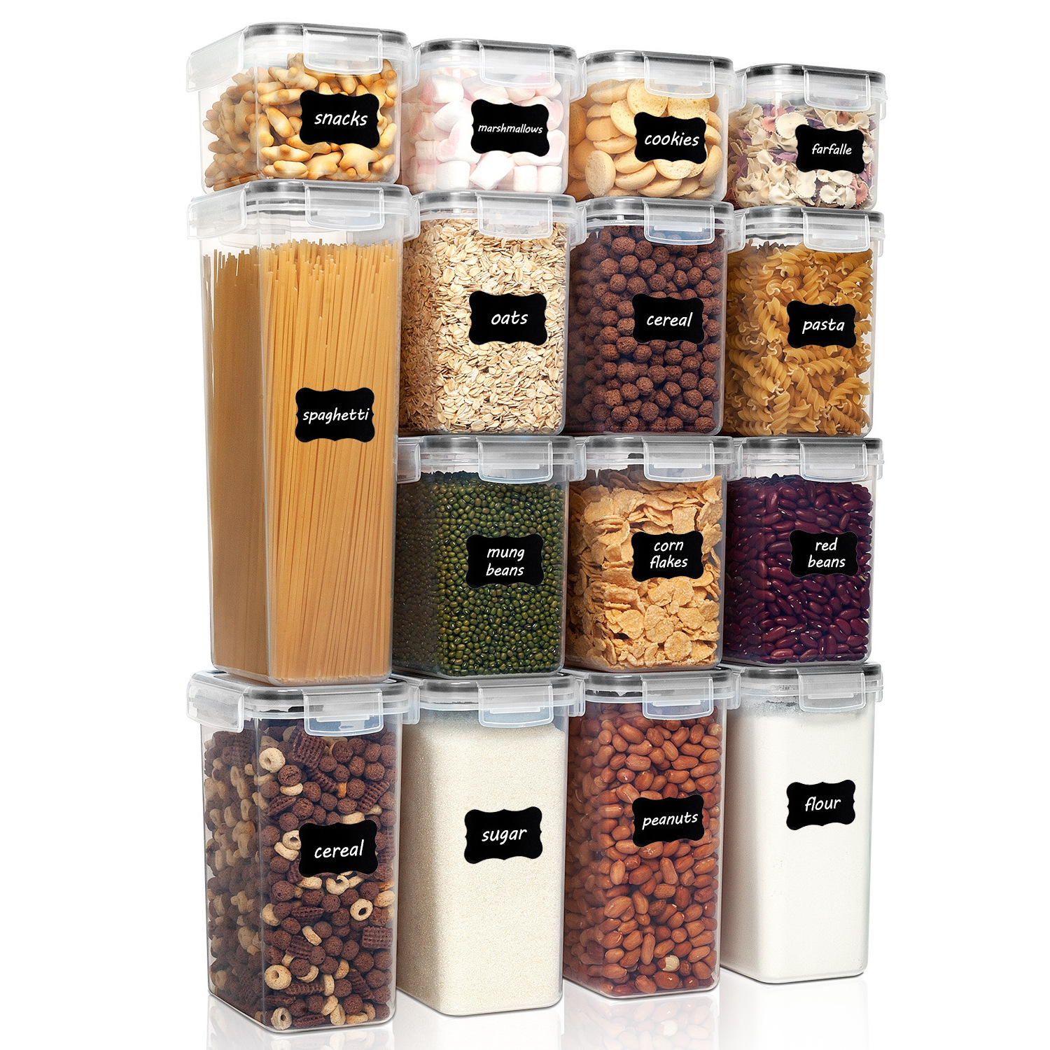 Clear Containers For Organizing Pantry Large Food Containers With Lids Airtight Insect Proof Food Storage Flour Holder