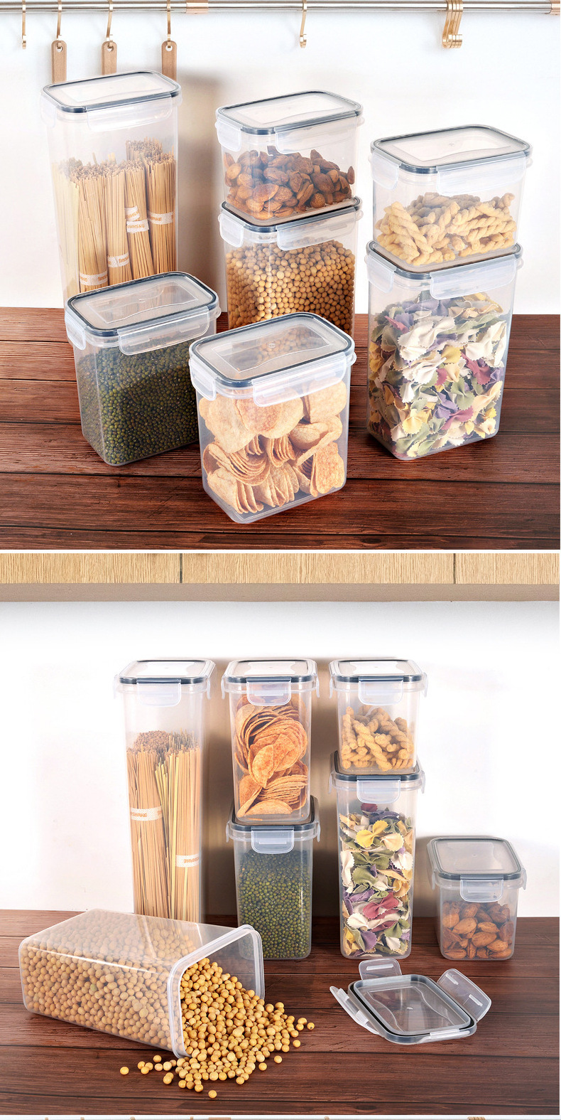 Food-grede Canister Sets For Kitchen Counter Clearance Stainless Food Safe Storage Bins With Lids For Pantry Dry Food Organizer