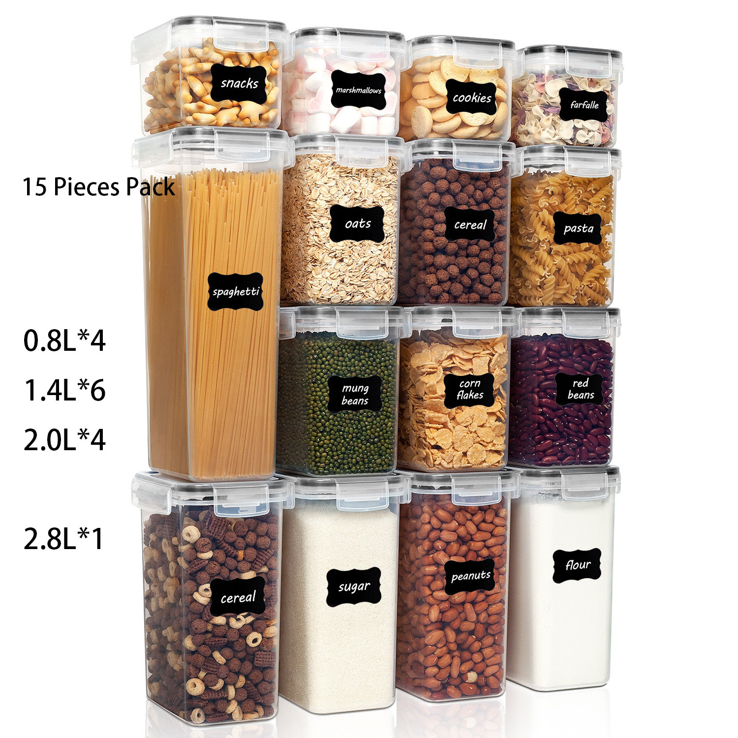 Clear Containers For Organizing Pantry Large Food Containers With Lids Airtight Insect Proof Food Storage Flour Holder