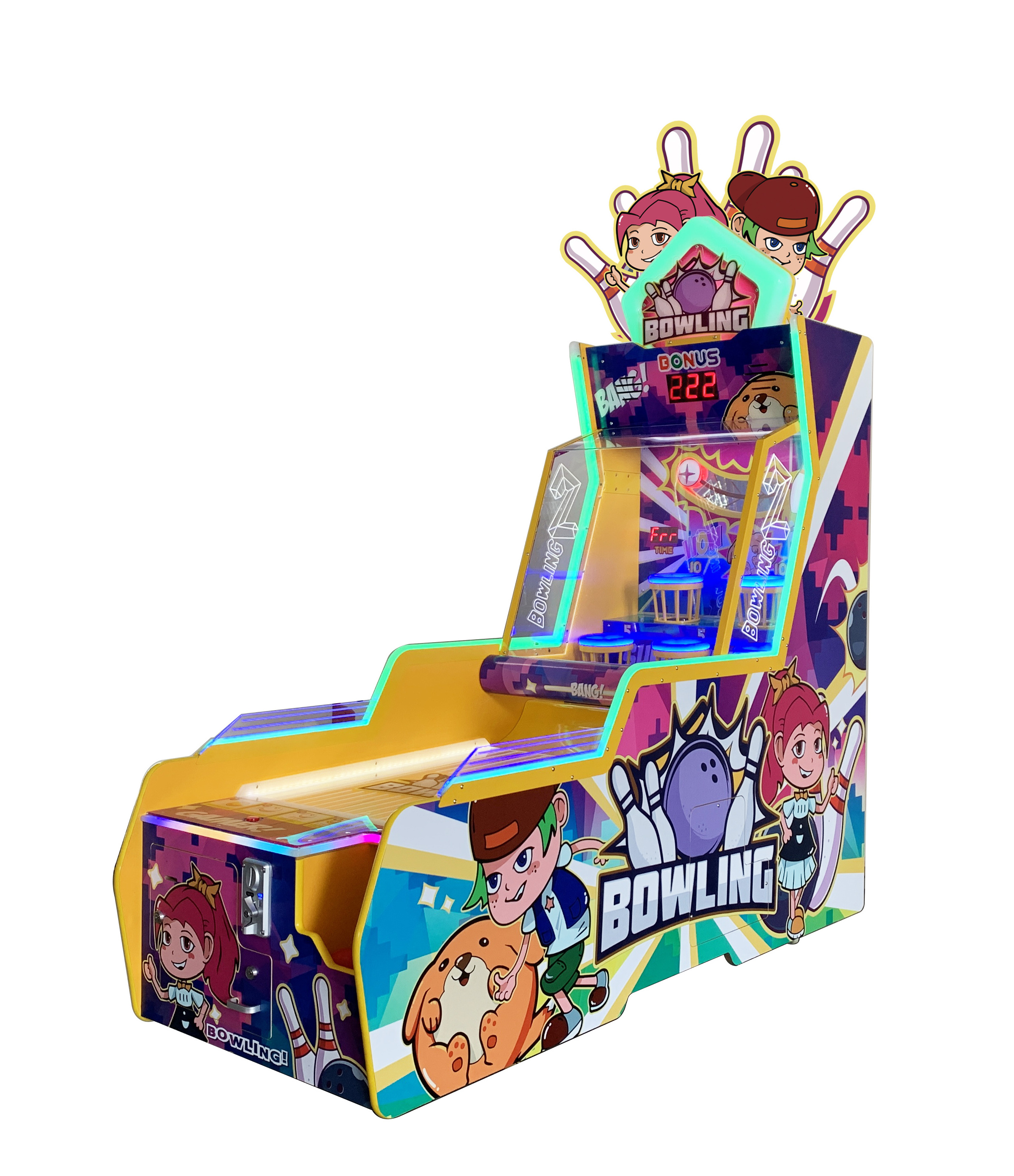 Funzone New Design Arcade Coin Operated Bowling Machine Throwing Bowling Big Dunk For Amusement park