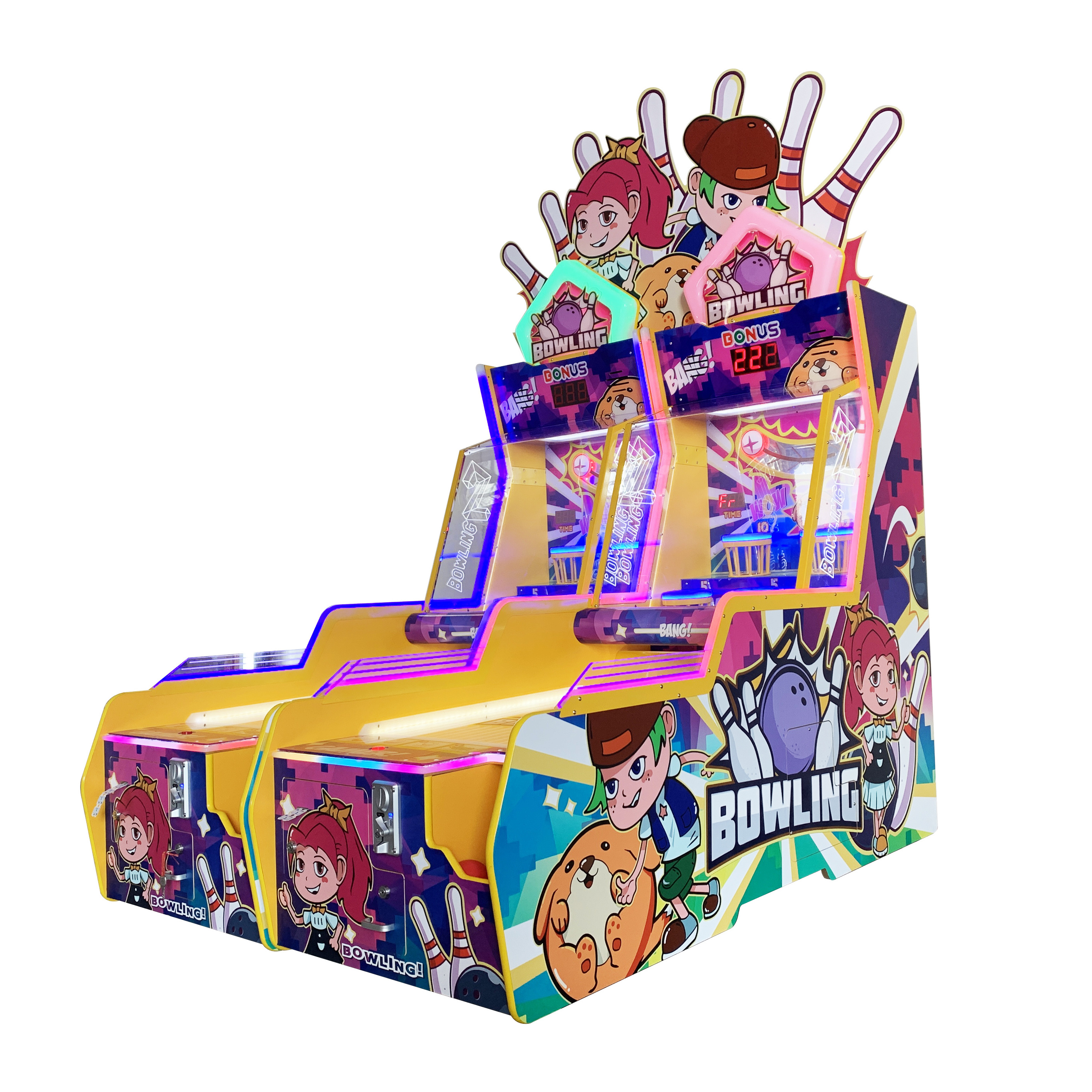 Funzone New Design Arcade Coin Operated Bowling Machine Throwing Bowling Big Dunk For Amusement park