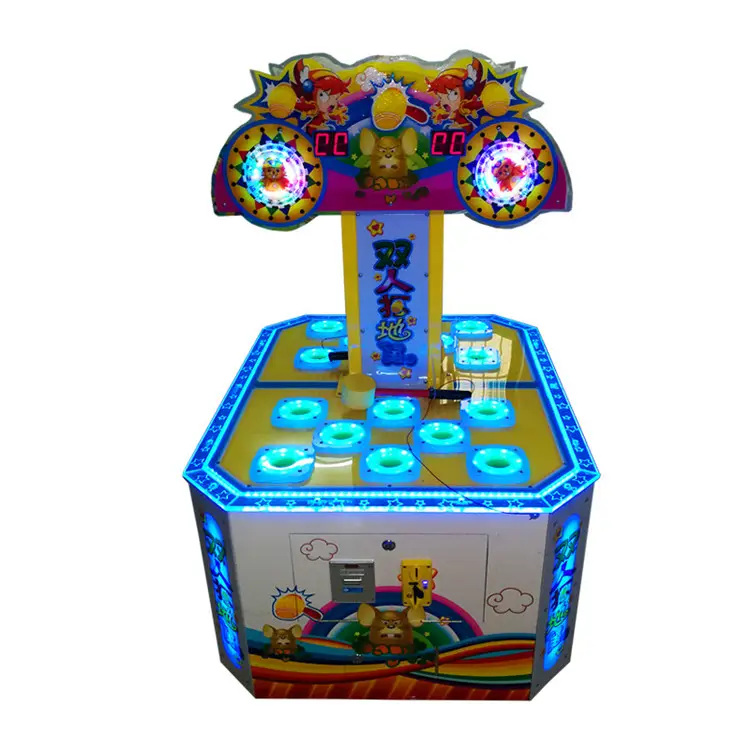 Funzone Kids Hitting Hammer Whack A Mole Redemption Game Machine Coin-Operated Hammer Frog Arcade Game Machine