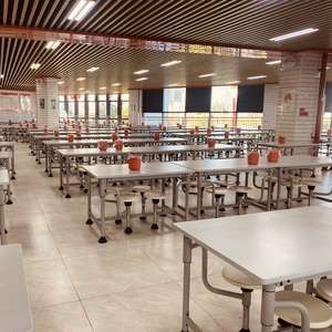 Powder coating MDF canteen table, dining table, dining hall table set for school