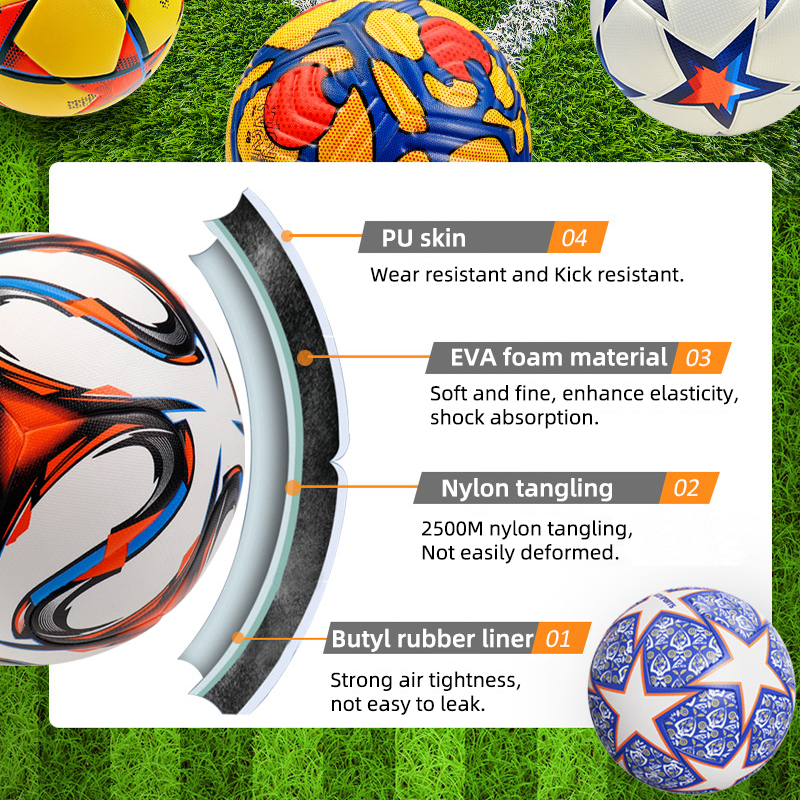 2024 Competition PU/pvc Football Hot Selling Size 5 Thermal Bonded Soccer Ball,Premiership games ball welcome customs