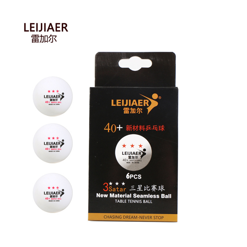 LEIJIAER  International Official 3 STAR standard  Approved 3 star table tennis ball top quality ping pong ball 6 pcs box