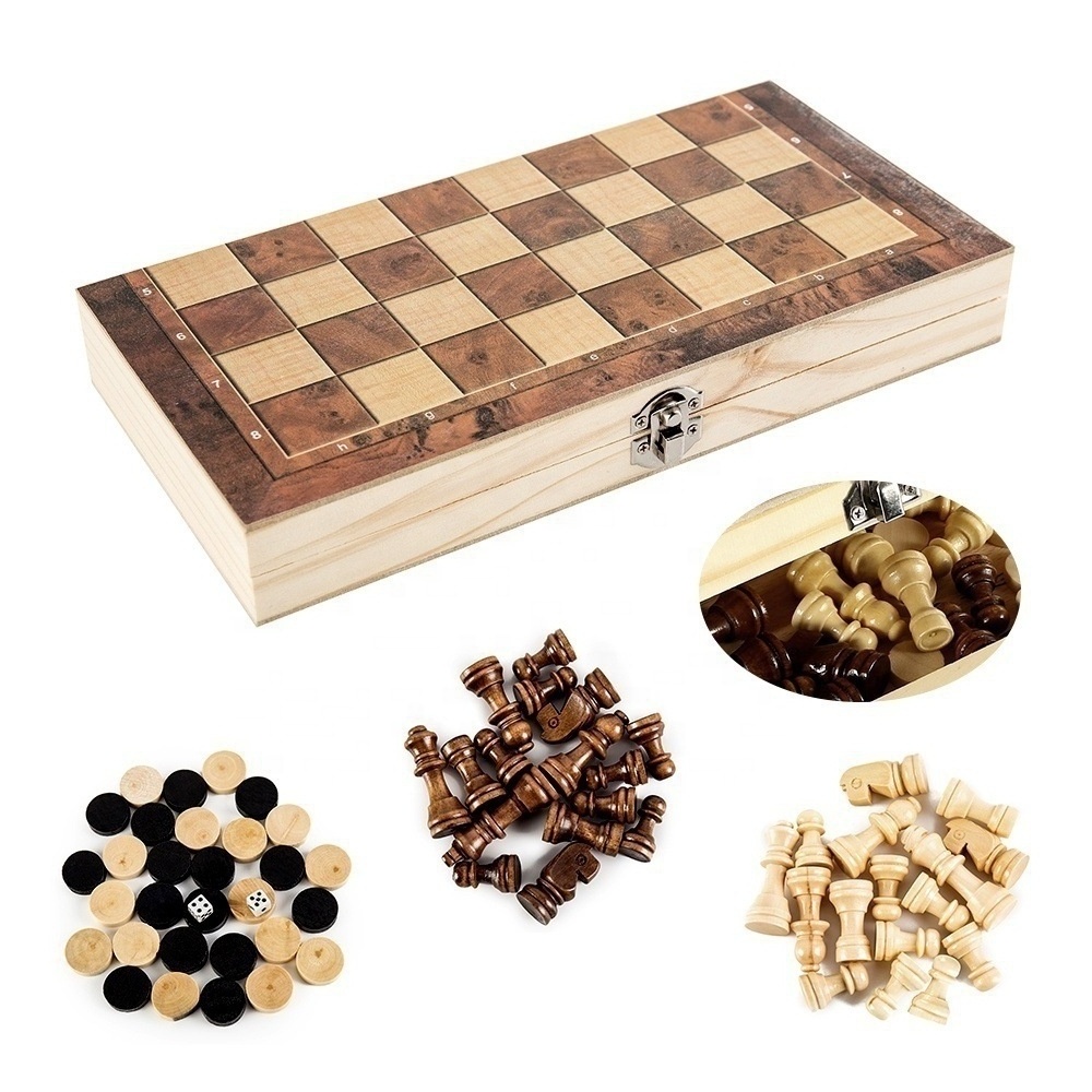 Wooden Chess Set with Folding Chess Board 9