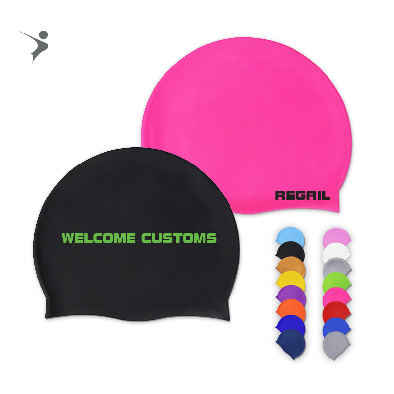 High Friendly Swimming Hat Swim Cap with Logo Cheap Accessories Custom Logo Durable Silicone Latex Kid Swim Cap Waterproof