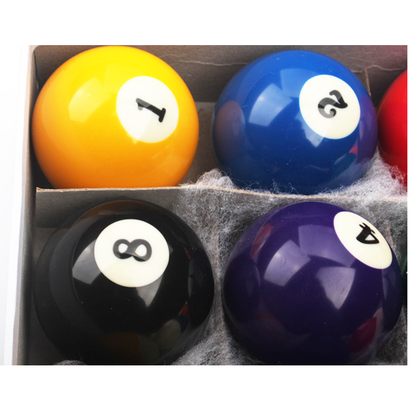 57.2mm large billiards, commonly used billiards set, resin material billiards, box with 16 colored billiards