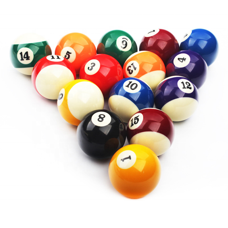 57.2mm large billiards, commonly used billiards set, resin material billiards, box with 16 colored billiards