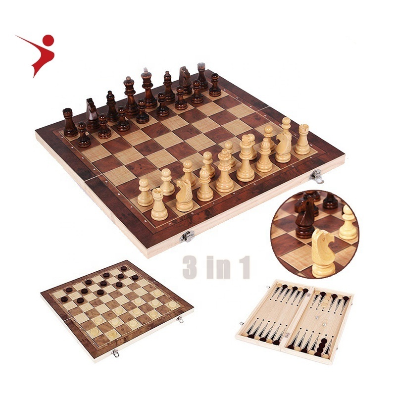 Wooden Chess Set with Folding Chess Board 9