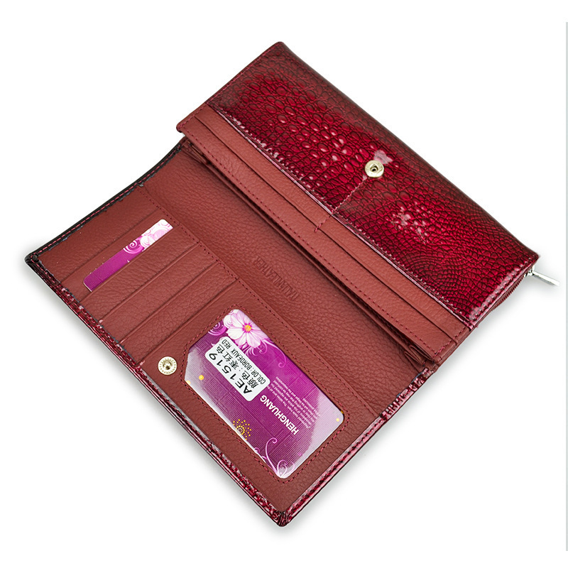 Luxury Designer Long Clutch Purse 2023 RFID Leather Wallet Women Large Capacity Crocodile Leather Hollow Our Wallet