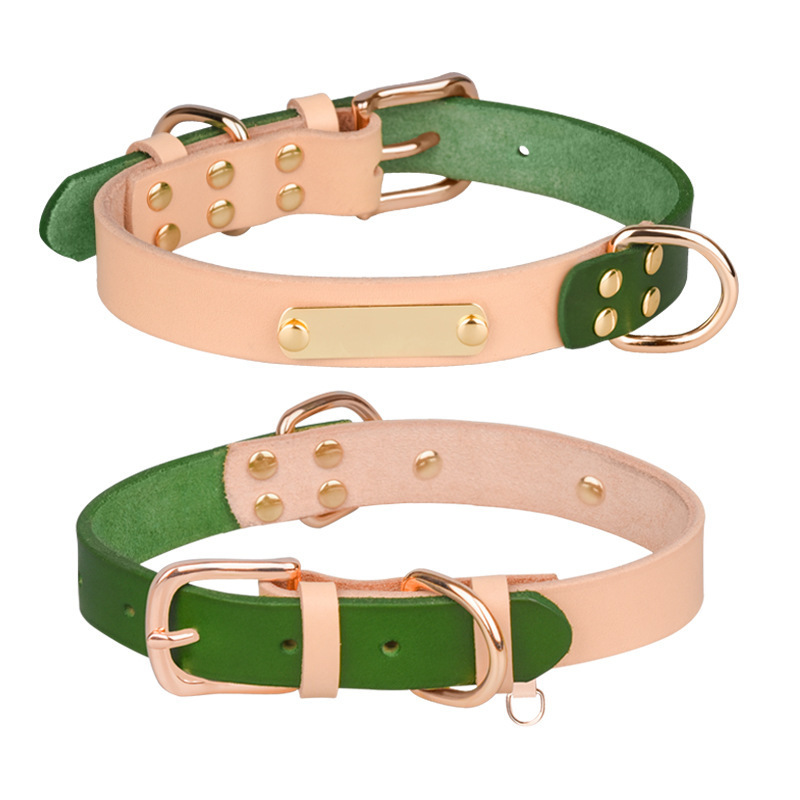 Wholesale Fashion Soft Padded Leather Pet Dog Harness Collar Adjustable Strong Metal Buckle and D-Ring Puppy Collars