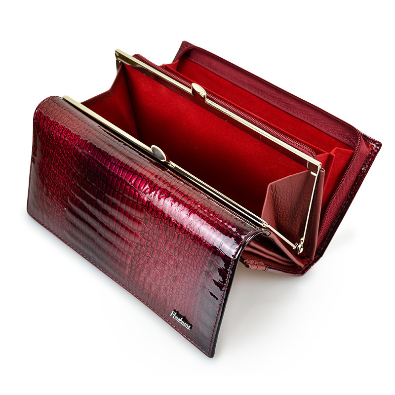 Luxury Designer Long Clutch Purse 2023 RFID Leather Wallet Women Large Capacity Crocodile Leather Hollow Our Wallet