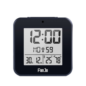 Alarm clock Digital LED Electronic Desktop Watch Time Thermometer Humidity Snooze Calendar Table DCF Radio Alarm Clocks