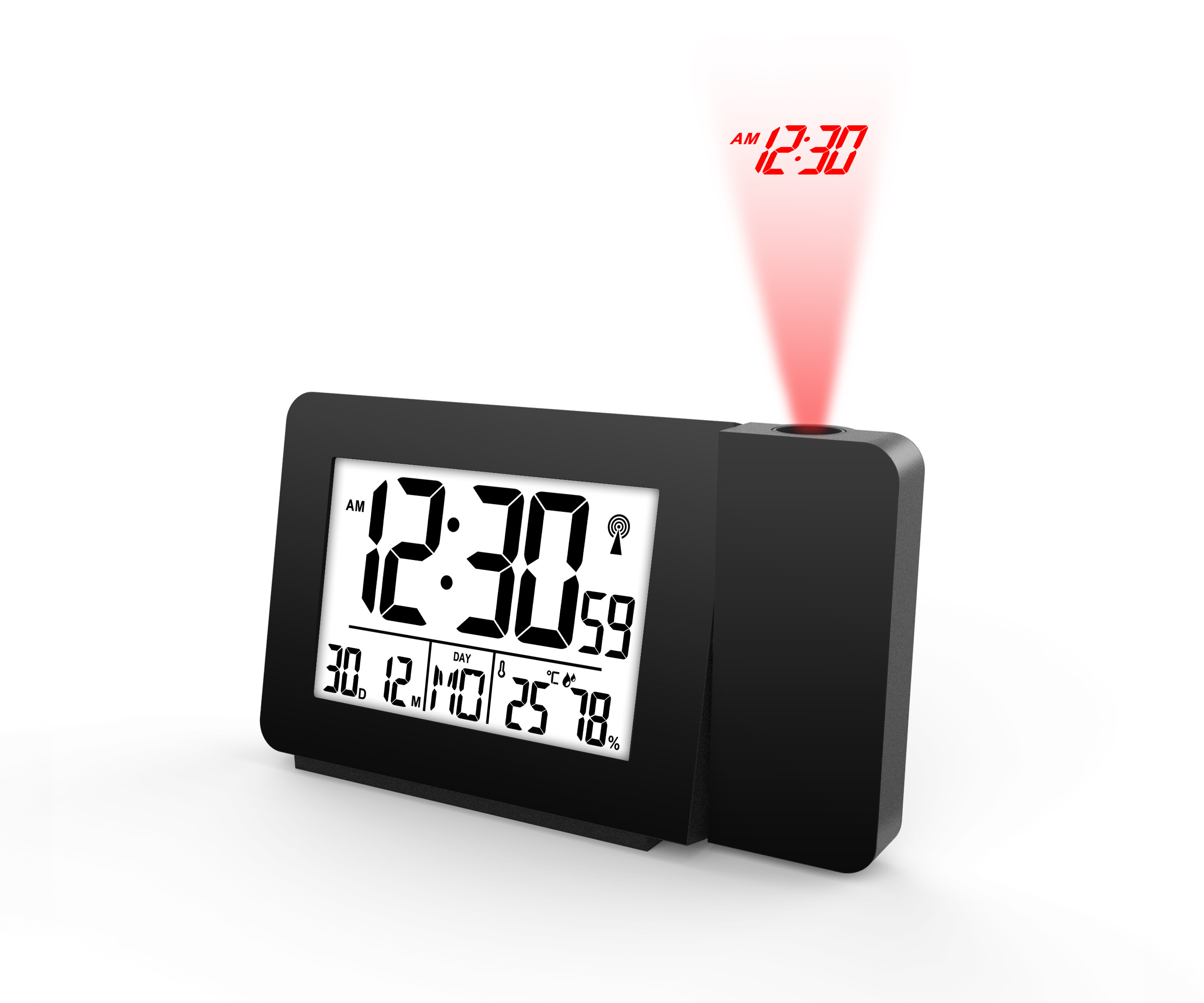 Digital Alarm Clock with Projection Temperature Humidity Display Thermometer Hygrometer Time Projector Smart Desktop Digital Ala