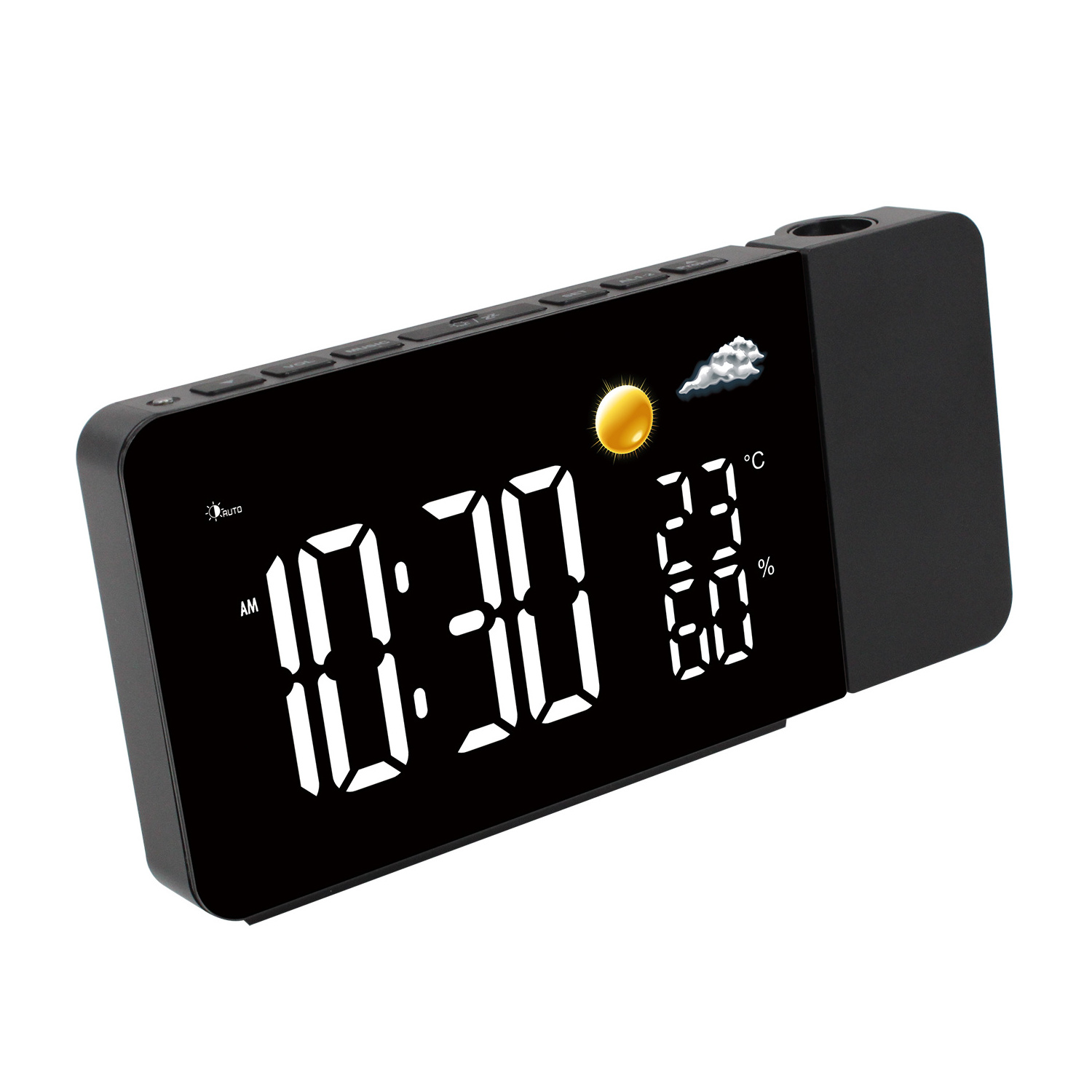 Digital Alarm Clock Thermometer Hygrometer Time Projection Alarm Clock for Bedroom Desk Table Alarm Clock