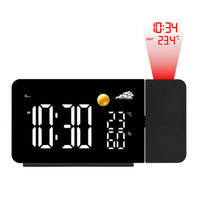 Digital Alarm Clock Thermometer Hygrometer Time Projection Alarm Clock for Bedroom Desk Table Alarm Clock