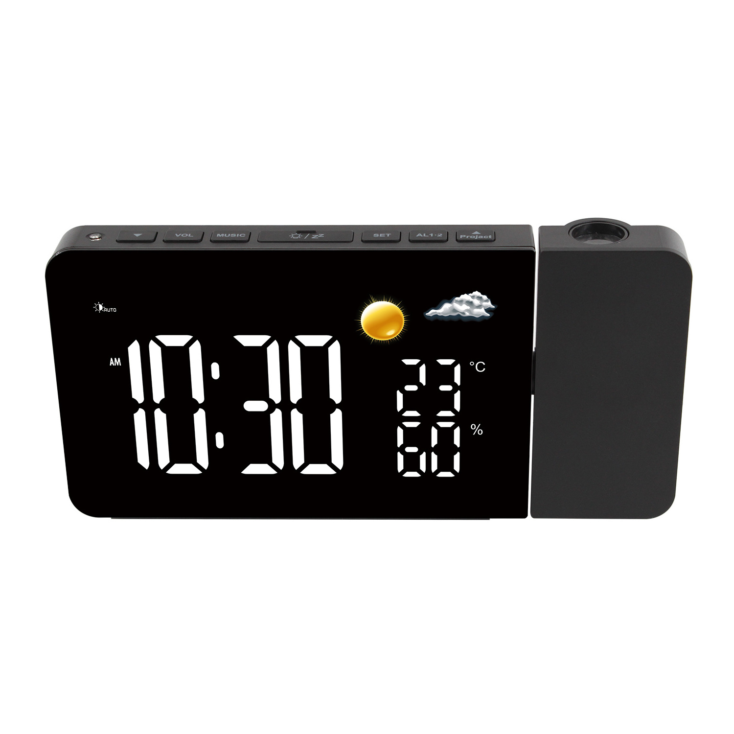 Digital Alarm Clock Thermometer Hygrometer Time Projection Alarm Clock for Bedroom Desk Table Alarm Clock