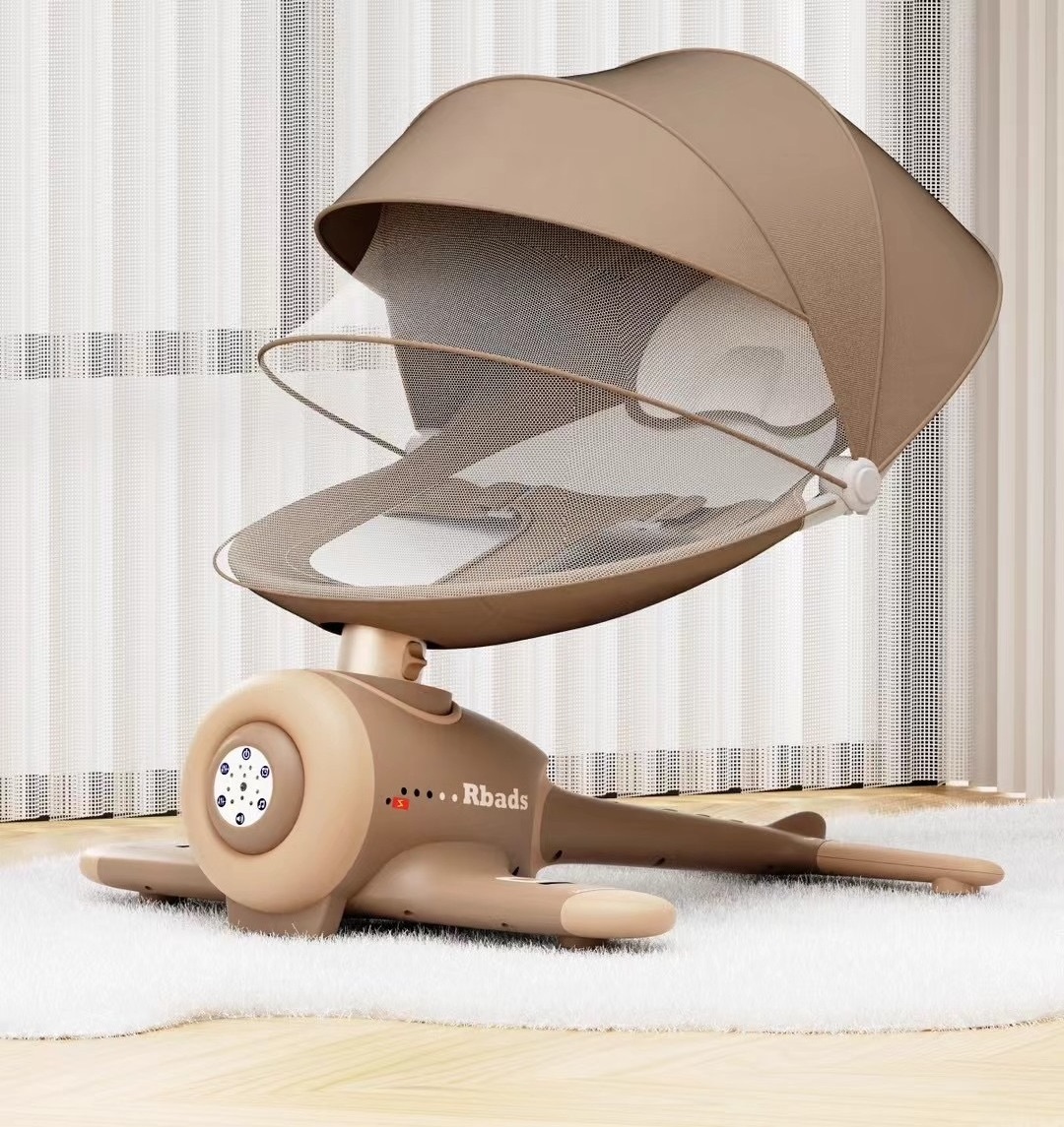 2024 Hot sale electric swing for babies Cradle rocking chair electric baby swing automatic baby feeding rocker with music