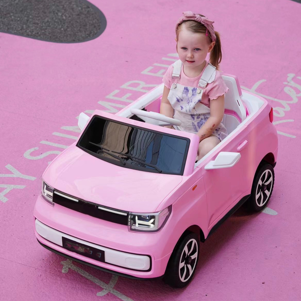 Kids-ride-on-car 2 seater pink 12v push car for kids 3 year old mini toys cars plastic toy remote police